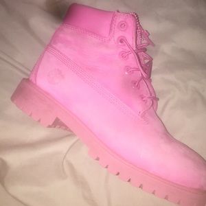 Pink Suede Timberlands